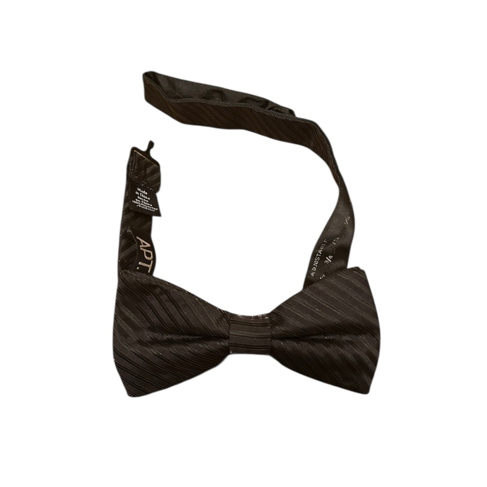 Black Striped Bow Tie